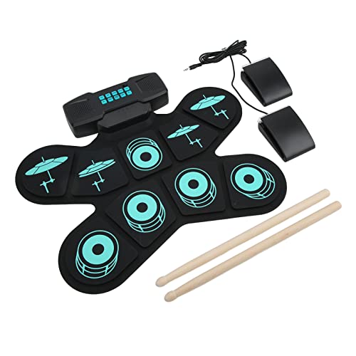 Tragbares faltbares Schlagzeug-Pad, E-Drum-Set Wasserdicht Leistungsstarker Bass-Effekt Dynamischer Rhythmus zum Erlernen von Schlagzeug für Erwachsene für Anfänger