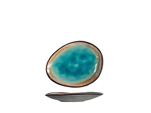 H+H Teide Set 6 Untertassen aus Stoneware, Hellblau, 15 cm