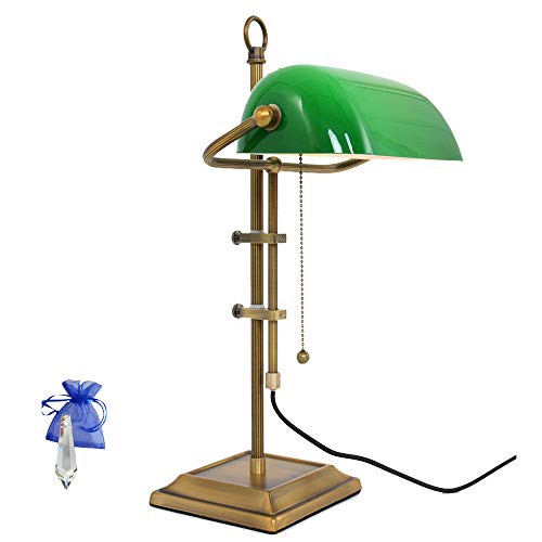 Banker Tischleuchte Bronze E27 Schreibtischleuchte Büroleuchte Bankerlampe Tischlampe Retro Vintage 7961BR + Giveaway