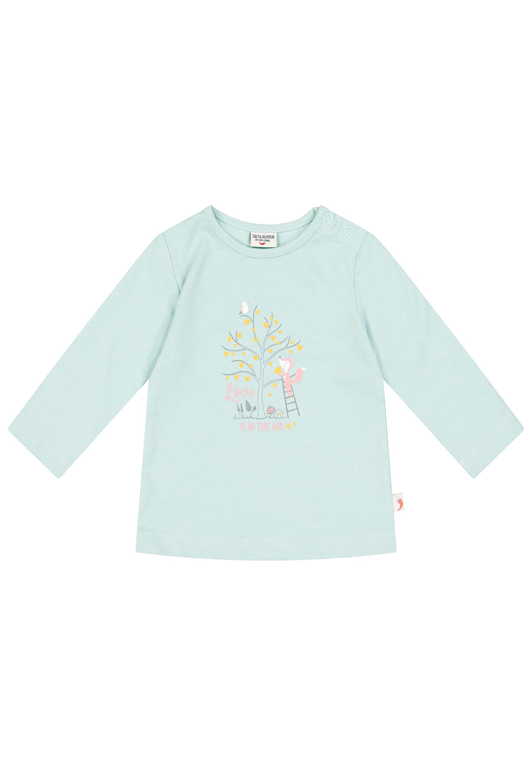 SALT AND PEPPER Baby - Mädchen Langarmshirt Love The Air aus Bio Baumwolle Baby und Kleinkind T Shirt Satz, Soft Mint, 56 EU