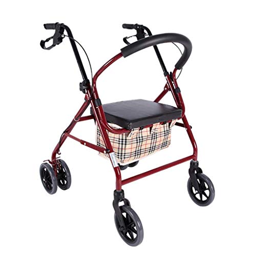 Walker, faltbarer Gehmobilitätshilfe Walker Rollator Einkaufswagen mit Sitz und Handbremse für ältere Standard-Gehhilfen