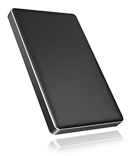 ICY BOX Aluminium-Externes Gehäuse schwarz für 1x 2,5 Zoll SATA HDD/SSD mit USB 3.1 Typ-C™-Anschluss - bis zu 10 Gbit/s - kompatibel mit 2,5 Zoll HDD und SSD