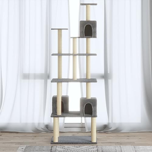 Home Furniture Kratzbaum mit Sisal-Kratzstämmen hellgrau 188 cm