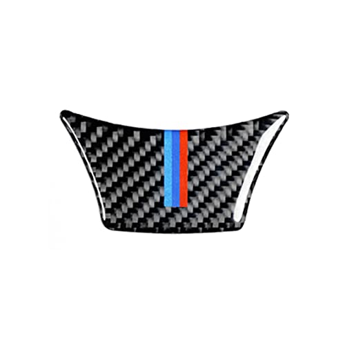 LAYGU Kohlefaser Auto Lenkrad Emblem Aufkleber, für BMW F48 E84 X1 F07 F10 F01 F20 F30 G30 E60 E90 E92 E93 X5 X6 Z4