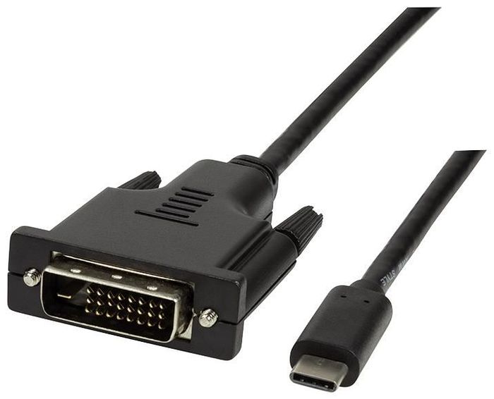 LogiLink USB-C - DVI Adapterkabel, 1,8 m, schwarz