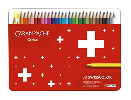 Caran d'Ache Swisscolor 30 leuchtende, intensive Farben, permanent, wasserfest