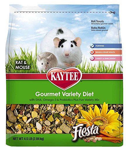 (2 Pack) Kaytee Fiesta for Mouse and Pet Rats Gourmet Variety Diet 4 lbs