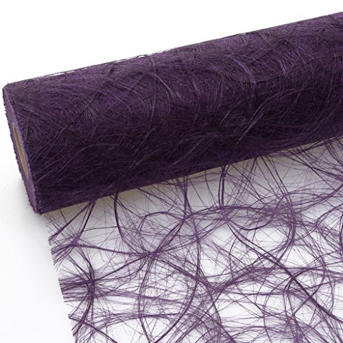 Sizoweb Tischband - 25 Meter Rolle + 100 Deko Herzen Gratis (30cm Breite, in Aubergine)