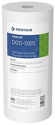 Pentair Pentek DGD-5005 Big Blue Sediment-Wasserfilter, 25,4 cm (10 Zoll), robustes Dual-Gradient, Dichte gesponnenes Polypropylen, Ersatzfilterkartusche, 25,4 x 11,4 cm, 5 Mikron