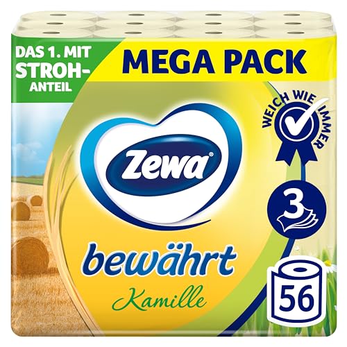 Zewa bewährt Kamille Toilettenpapier mit Strohanteil 7x 8Rollen