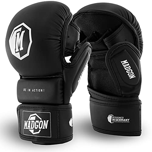 Martial MMA Sparring Handschuhe aus bestem Material für Lange Haltbarkeit! Boxhandschuhe mit extra Dicker Polsterung für Sparring, Kampfsport, Boxen, Kickboxen, MMA - inkl Beutel!