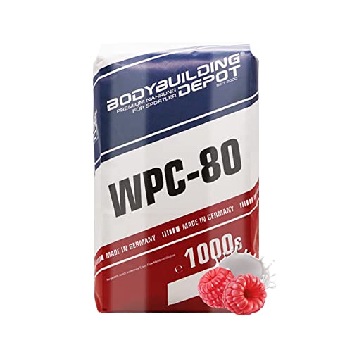 Bodybuilding Depot Whey Protein Pulver 1kg - Himbeere | umweltfreundlich in Papier verpackt