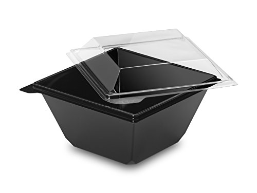GUILLIN – takipack carpot501pn Pack 12 Beutel von 30 Topf Salat Hat Deckel unabhängigen, Kunststoff, schwarz/Kristall, 12,4 x 12,4 x 6 cm