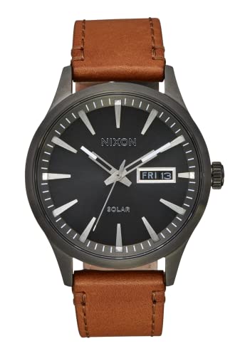 Nixon Unisex Analog Japanisches Quarzwerk Uhr mit Leder Armband A1347-131-00