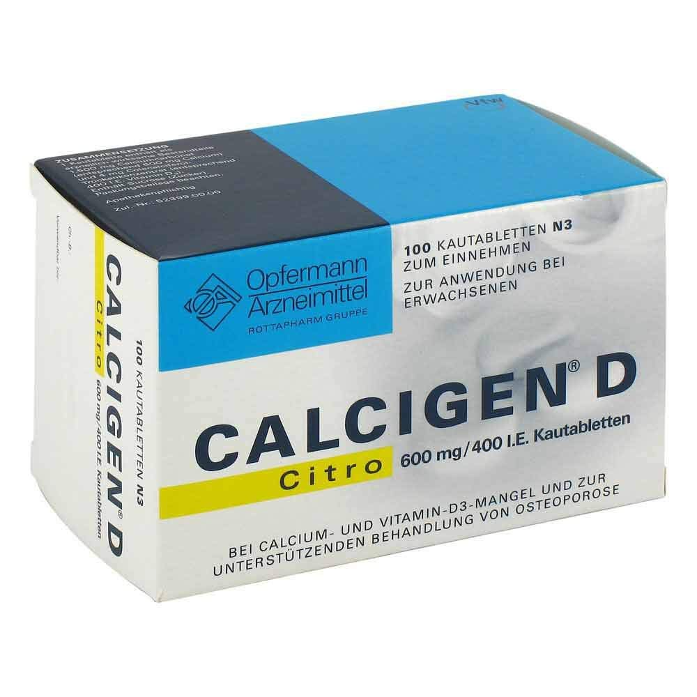 Calcigen D Citro 600 mg/400 I.E. Kautabletten