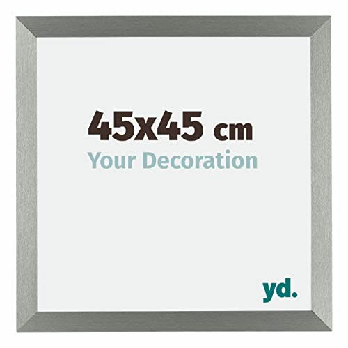 yd. Your Decoration - Bilderrahmen 45x45 cm - Bilderrahmen aus MDF mit Acrylglas - Antireflex - Ausgezeichneter Qualität - Champagner - Mura