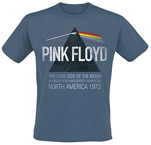 Pink Floyd North America 1972 Männer T-Shirt blau M 100% Baumwolle Band-Merch, Bands