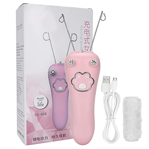 Elektrischer Baumwollfaden-Epilierer, USB-Lade-Gesichtshaarentferner für Frauen, physischer Faden-Haarentferner für die Verwendung von Gesichtsarmbeinen(Rosa)