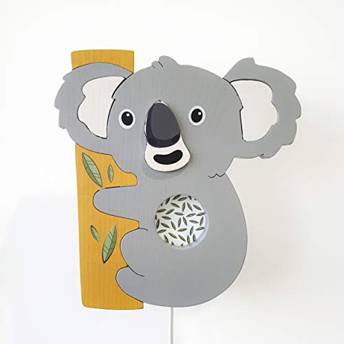 Clevere Kids Kinder Wandlampe Alle Meine Tiere Holz Handarbeit A++ (Koala)