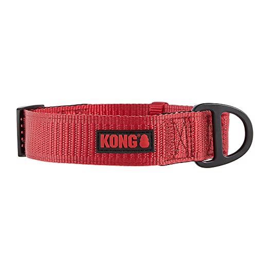 KONG Max HD Hundehalsband, ultra-strapazierfähig, gepolstert, Neopren, Größe XL, Rot