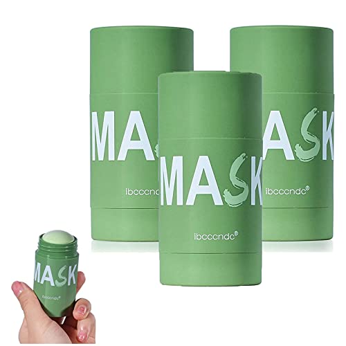 Green Tea Mask, Green Mask Clay Stick, Green Tea Purifying Clay Mask, Deep Clean Pore, Moisturising Nourishing Skin, Green Tea Cleaning Mask Stick for Blackhead Remover and Skin Care (3PCS)