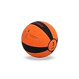 TrainHard Medizinball 1-12 kg, Gummi Gewichtsball in 10 Farbig, Professionelle Gymnastikball für Krafttraining, Crossfit und Fitness (3 KG - Orange)