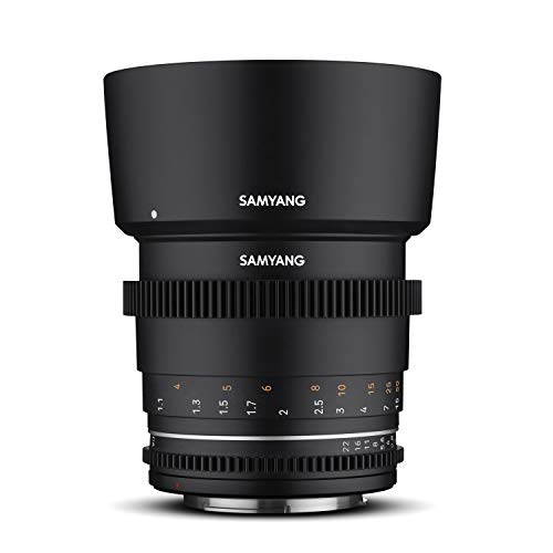 Samyang MF 85mm T1,5 VDSLR MK2 Canon EF – lichtstarkes T1,5 Tele Cine- und Video Objektiv für Canon EF Mount, 85 mm Festbrennweite, Follow Focus Zahnkränze Vollformat und APS-C, 8K Auflösung