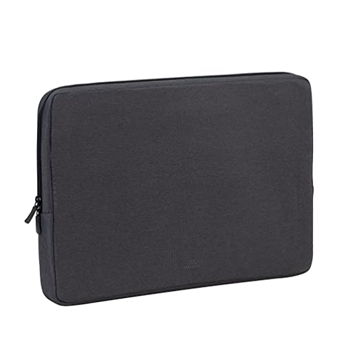 RIVACASE hochwertige Laptophülle für Notebook bis 17,3 Zoll Laptop Sleeve Case Notebook Hülle Schutzhülle Tasche Laptoptasche wasserabweisend Hülle für Business modern - Schwarz