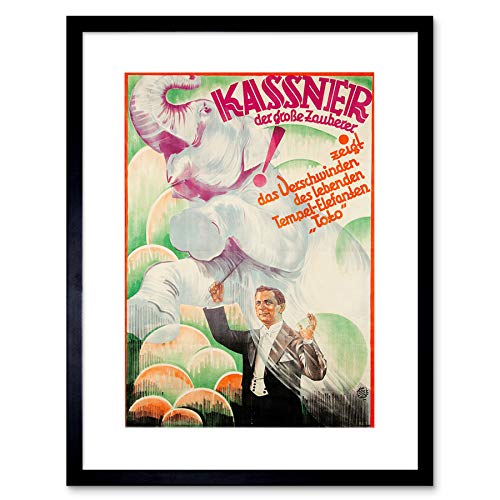 ADVERTSING THEATRE STAGE MAGICIAN KASSNER ELEPHANT MAGIC GERMANY PRINT B12X6946