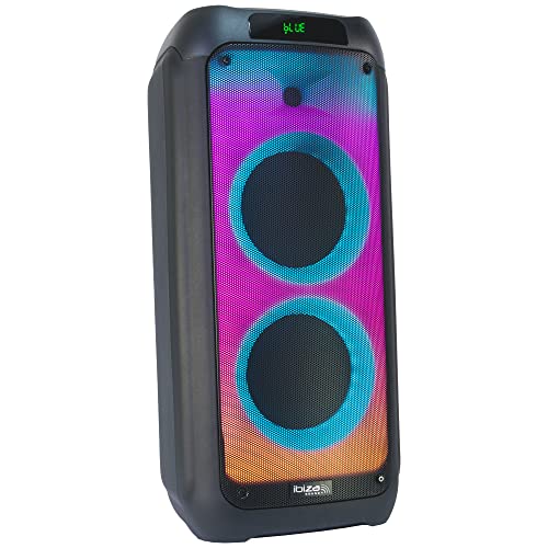 WAVE8 - Ibiza Sound - LAUTSPRECHER 2x8 '' / 600W mit USB/SD/BLUETOOTH - FLAME Lichteffekten und TWS-Funkverbindung