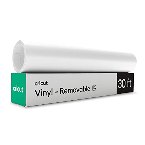 Cricut Abnehmbar Vinyl | Weiß | 30,5 cm x 9,1 m (12 "x 30 Fuß) | Selbstkleber Vinylrolle | Für die Verwendung mit allen Cricut -Schneidmaschinen