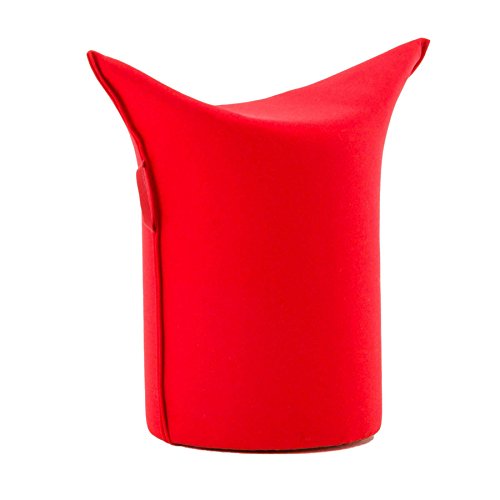 WERTHER Zipfelhocker Polsterhocker Sitzhocker Indoor Rot inkl. Leder-Griffschlaufe 3 Jahre Garantie Sitzhöhe 500 mm B 620 x T 360 x H 600 mm