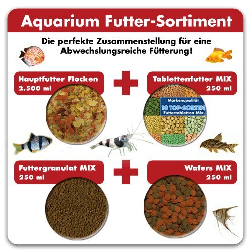 AQUARISTIK-PARADIES Aquarium Futter-Sortiment 3.250 ml