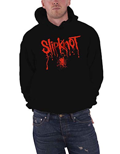Slipknot offiziell Herren Schwarz Kapuzenpullover Splatter Band Logo Back Print L