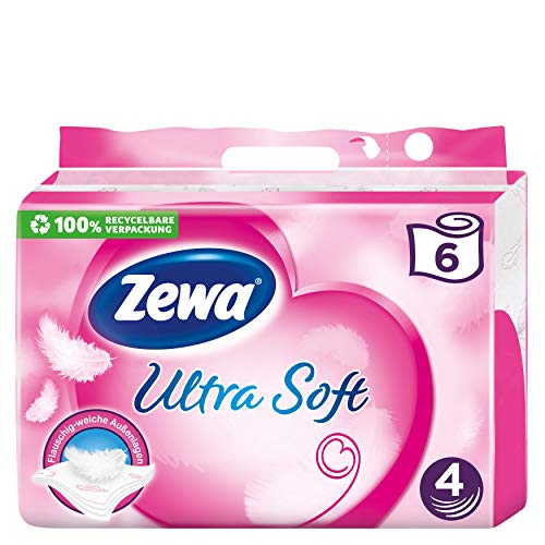 Zewa Toilettenpapier trocken Ultra Soft, Megpack mit 5 x 6 Rollen (je 150 Blatt)