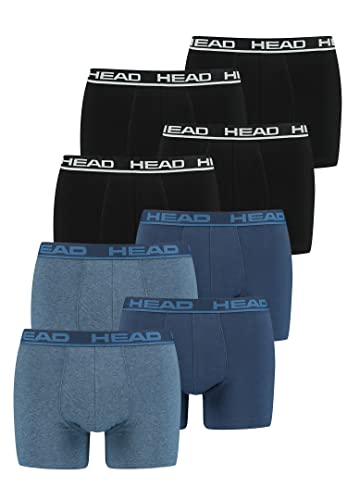 HEAD Herren Boxershorts Unterwäsche 8P (Black/Blue Heaven, M)