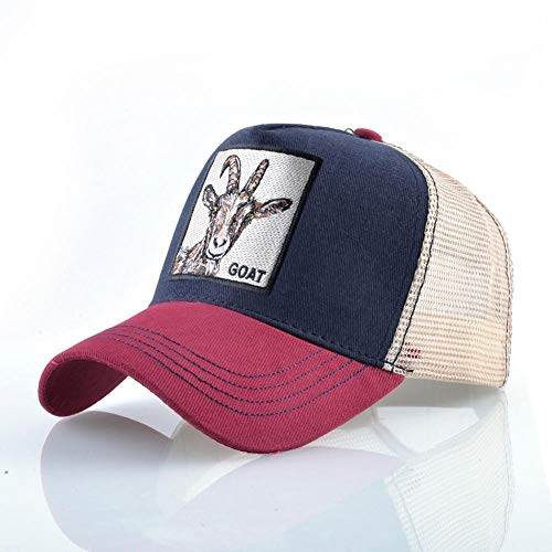 NIUASH Baseball Caps Stickerei Ziege Baseball Caps für Männer und Frauen Mode Farm Animals Snapback Cap Hip Hop Hut Mesh Sun Hats Gift-C