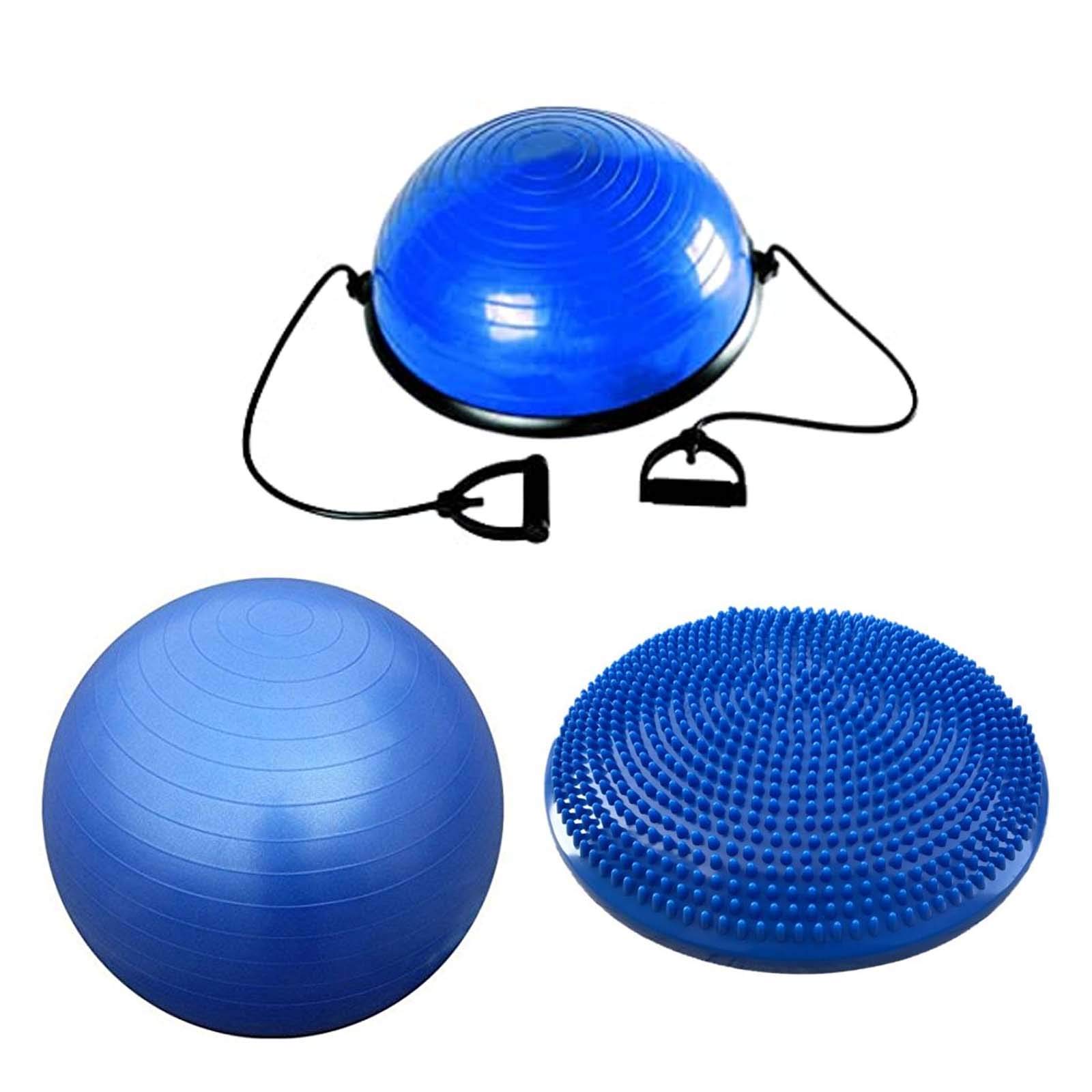 Balance Kit Home Fitness Pack Kissen Propriozeptiv + Swisse Fit Ball + Half Ball | 3 Trainingsgeräte (Ø Swisse Ball 85 cm)