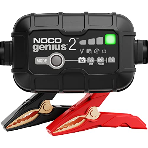 NOCO GENIUS2EU, 2A Ladegerät Autobatterie, 6V/12V KFZ Batterieladegerät für Auto und Motorrad, Erhaltungsladegerät und Desulfator für AGM, Gel, Start-Stopp, EFB und LiFePO4 Lithium Batterien