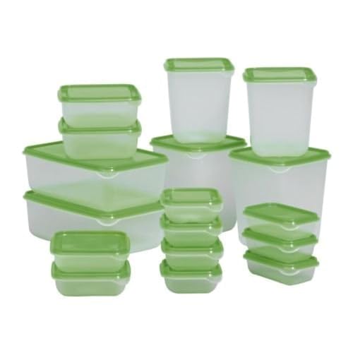 Ikea Pruta Lebensmittelbehälter, BPA-frei, 17-teiliges Set, mikrowellen- und gefriergeeignet, spülmaschinenfest, von #bestshop201314
