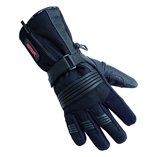 Motorx Motorrad Handschuhe Leder Winter, Schwarz, Größe S