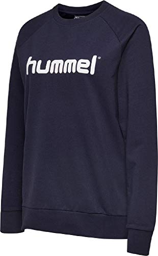 Hummel Damen Pullover Go Cotton Logo Sweatshirt Woman 203519 Marine M