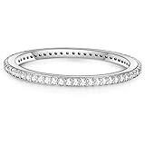 Glanzstücke München Damen-Ring Sterling Silber Zirkonia weiß - Memory Ring Stapel-Ring filigran, Silber Gr. 50 (15.9)
