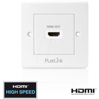 PureInstall PI105 High Speed HDMI Anschlußdose mit Ethernet Kanal (HDMI A Buchse auf HDMI A Buchse), zertifiziert, 2-fach, Kabelpeitsche, 0,1m