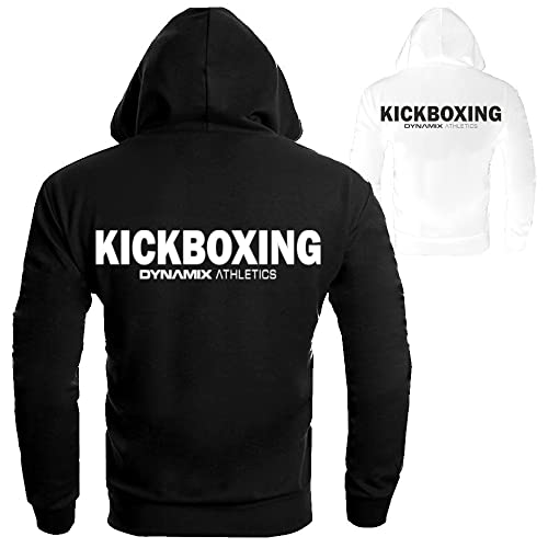 Dynamix Athletics Hoodie Kickboxing Classic Schwarz - Kapuzenpullover Sweater Sweatshirt mit Kapuze für Herren (L)