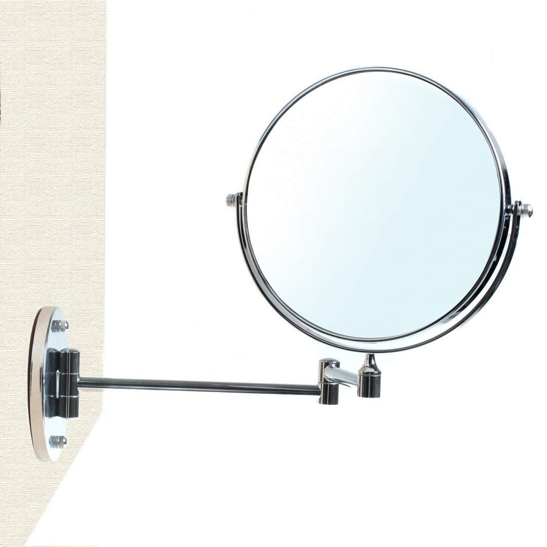 HIMRY Designed Kosmetik Spiegel/Kosmetikspiegel, 8 inch, 360° drehbar. 2 Spiegel: normal und 5 - Fach Vergrößerung, 17,5 cm ø, verchromten, KXD3107-5x