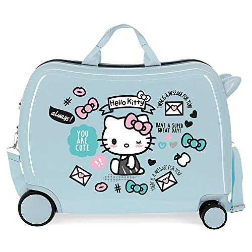 Hello Kitty You are Cute Kinder-Koffer Blau 50x39x20 cms Hartschalen ABS Kombinationsschloss 38L 2,1Kgs 4 Räder Handgepäck