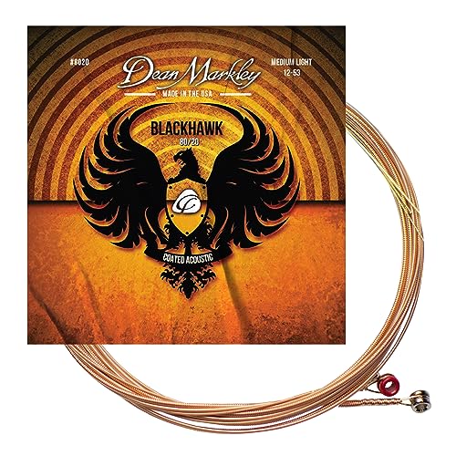 DEAN MARKLEY BLACKHAWK COATED 80/20 A STRINGS MEDIUM LIGHT 12-53