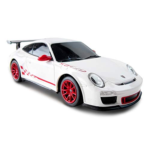 CMJ RC Cars ™ Porsche 911 Offiziell lizenziertes ferngesteuertes Auto im Maßstab 1:24 Arbeitsscheinwerfer 2,4 GHz Weiß