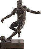 PALLART Sportlicher 7410 Trophäe mit Design D Figur Kunstharz Fußball 32 cm, Bronze, Einheitsgröße